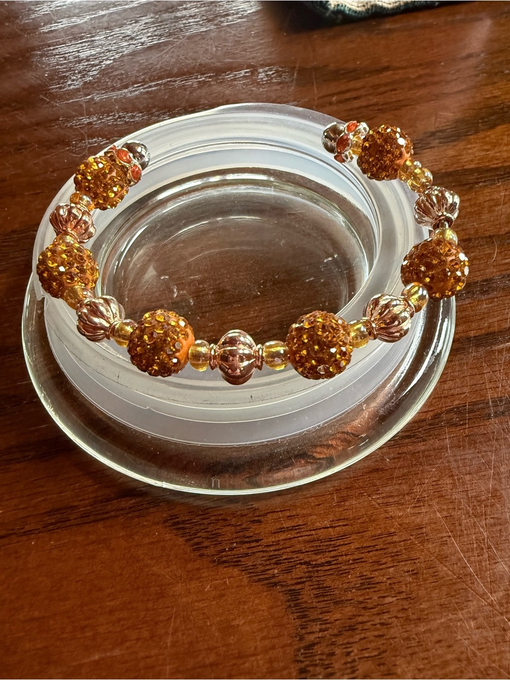 Sparkling Gold Crystal Bead Bracelet